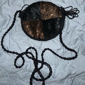 Vintage black/copper mini crossbody purse